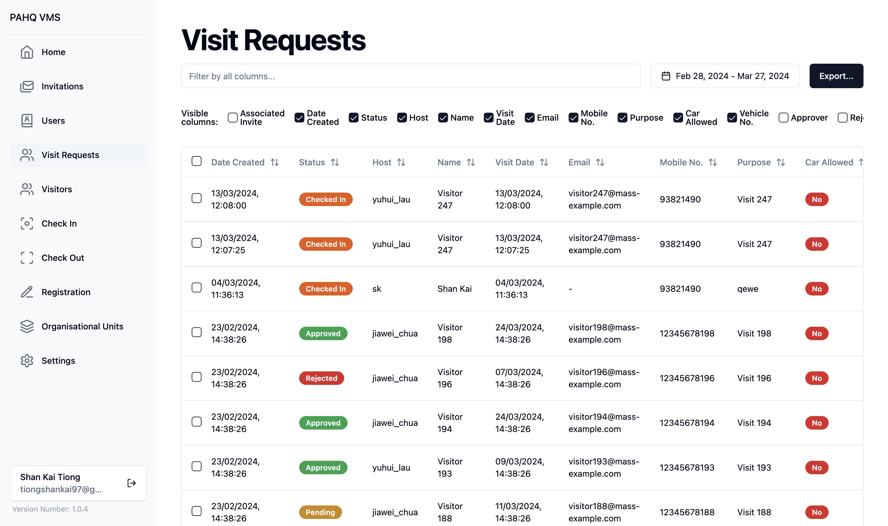 Concorde Visitor Management System